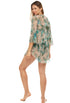 V-NECK BELL SLEEVE TUNIC - POWER MESH PRINT